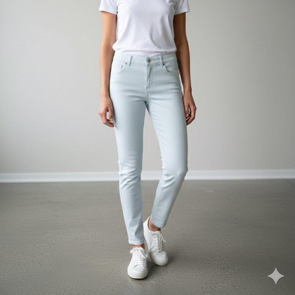 Ted Baker ($260) NWOT Light Blue Skinny Pants Pastel Stretch Cigarette Sz 32